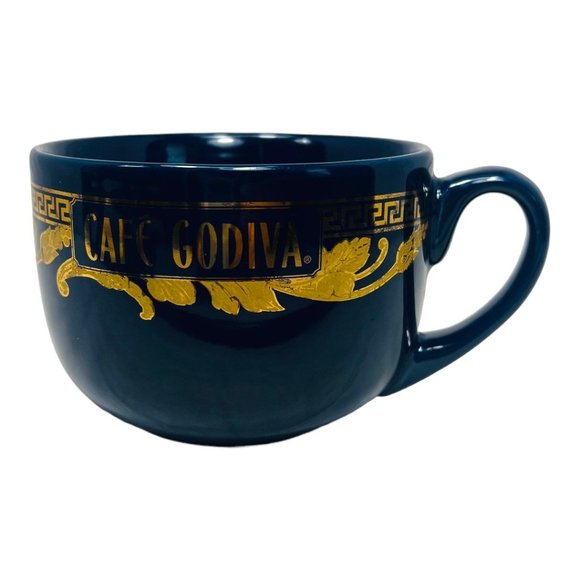 Cafe Godiva Blue and Gold Ceramic Mug by California Pantry EUC - Picture 3 of 12